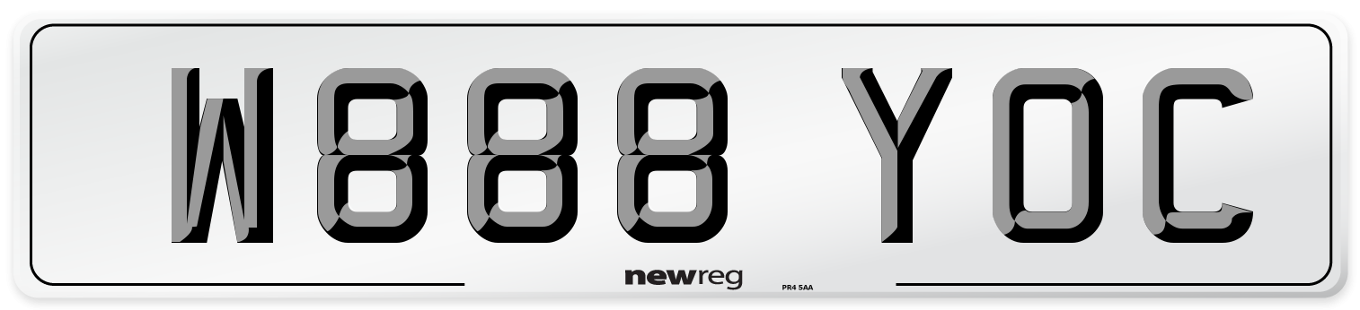 W888 YOC Number Plate from New Reg